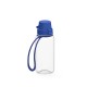 Trinkflasche School klar-transparent inkl. Strap 0,4 l - transparent/blau